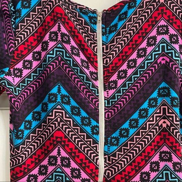 LULAROE Simply Comfortable Amelia Midi Skater Mixed Print Dress w Back Zipper XS - Picture 6 of 16
